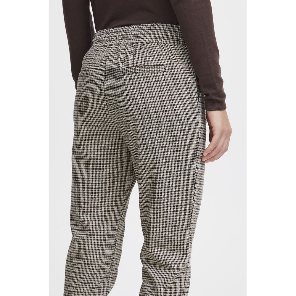 ICHI Beige Polyester Pant