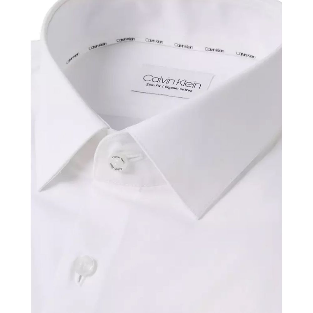 Λευκό βαμβακερό πουκάμισο Calvin Klein