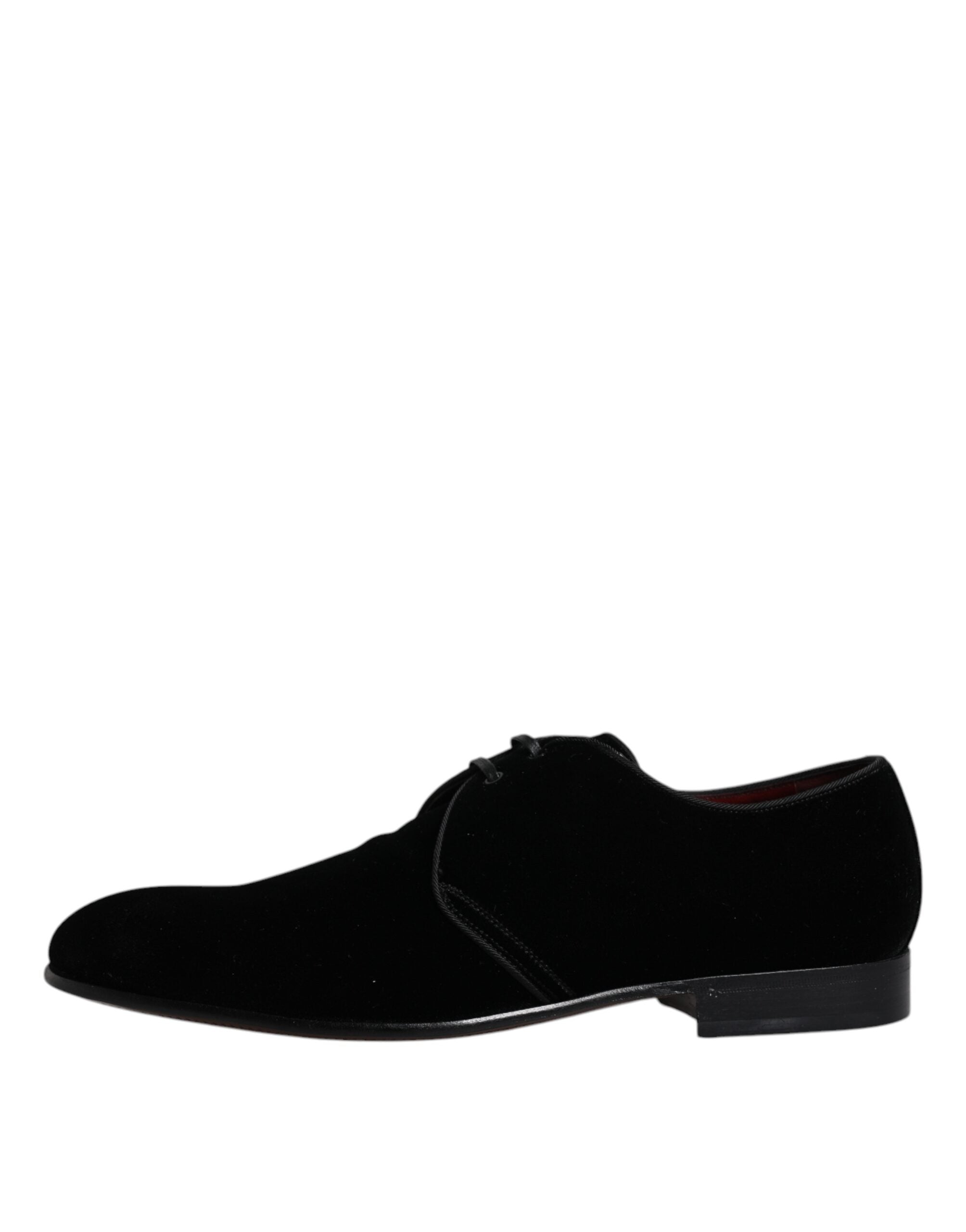 Ανδρικά παπούτσια Derby Dolce & Gabbana Black Velvet Leather Up