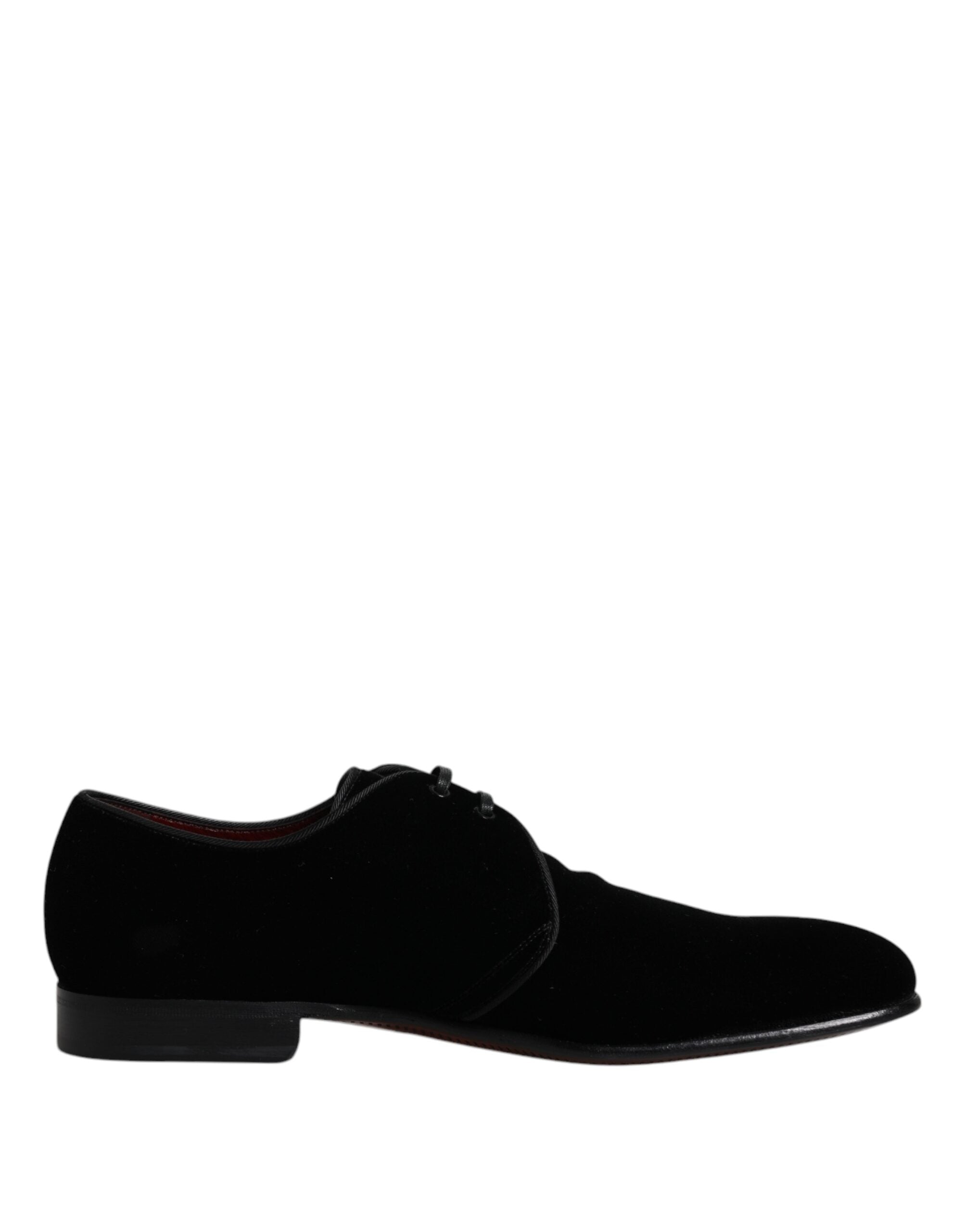 Ανδρικά παπούτσια Derby Dolce & Gabbana Black Velvet Leather Up