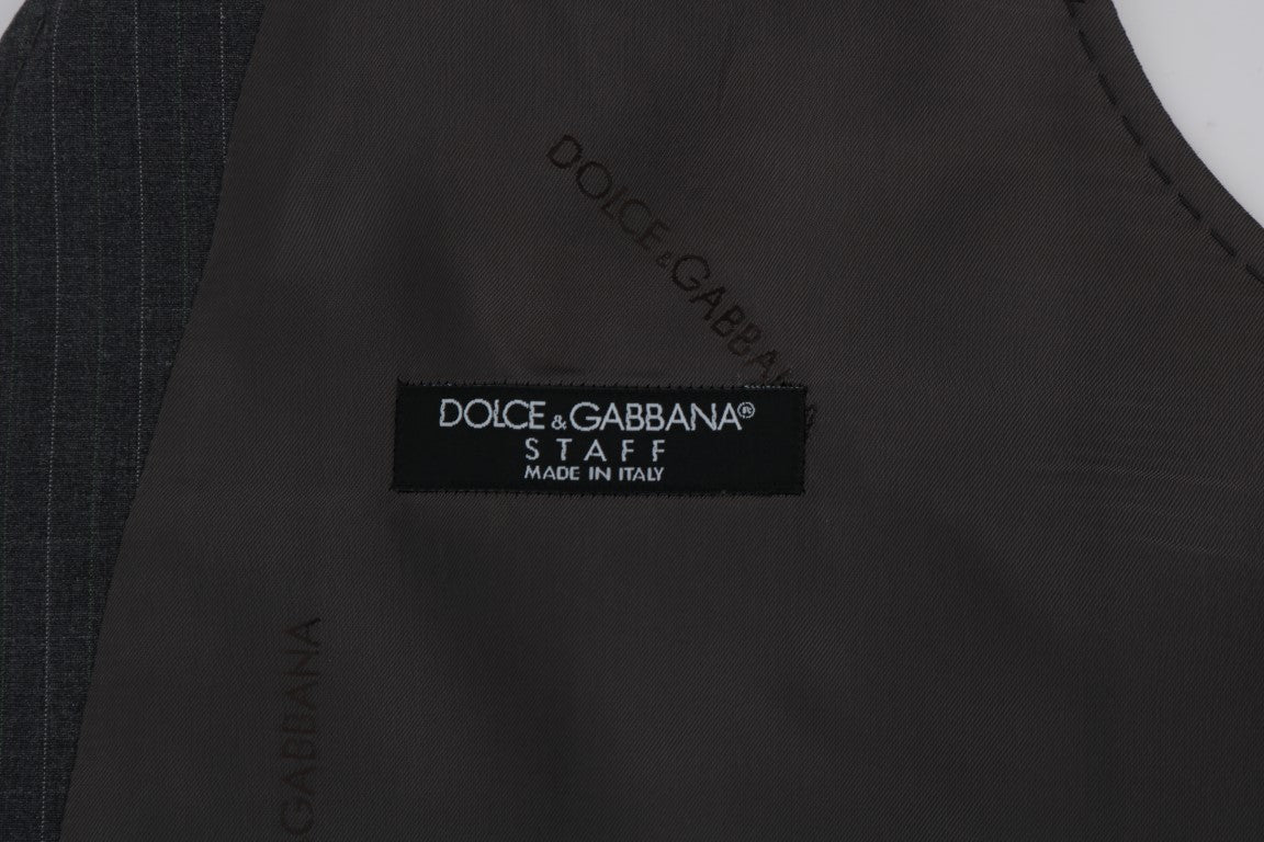 Κομψό ριγέ γκρι γιλέκο Dolce & Gabbana