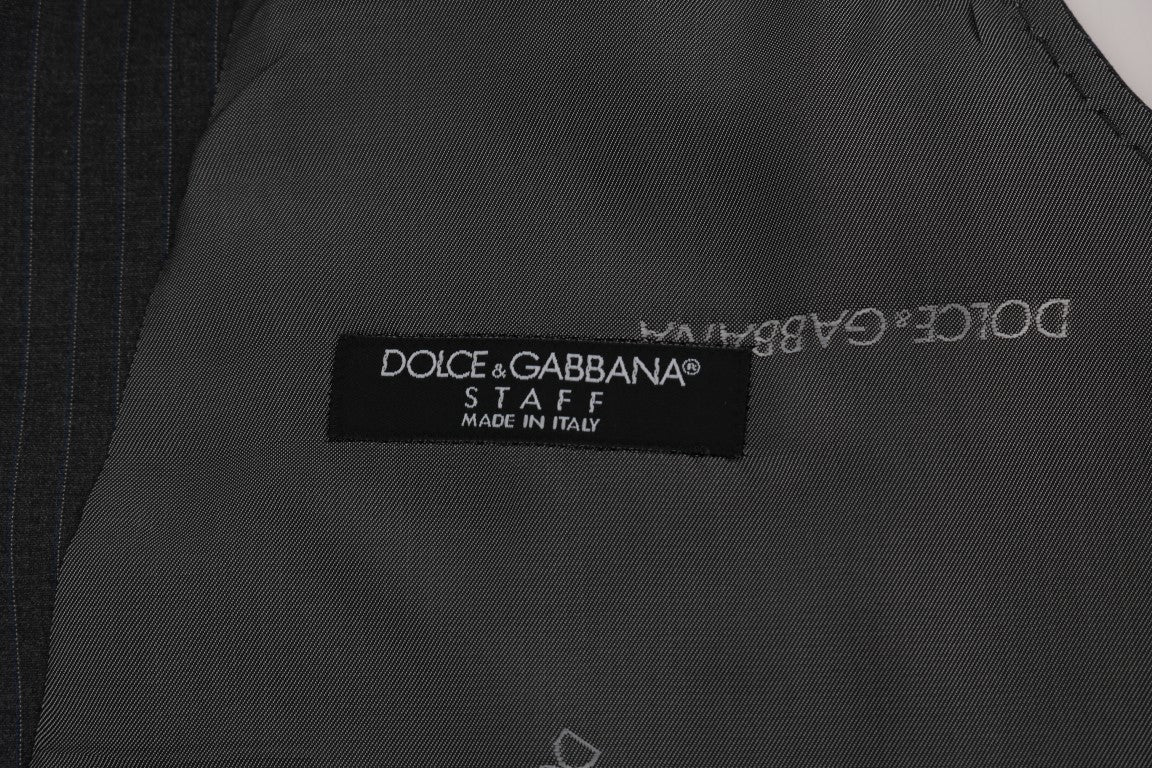 Κομψό γκρι ριγέ γιλέκο Dolce & Gabbana
