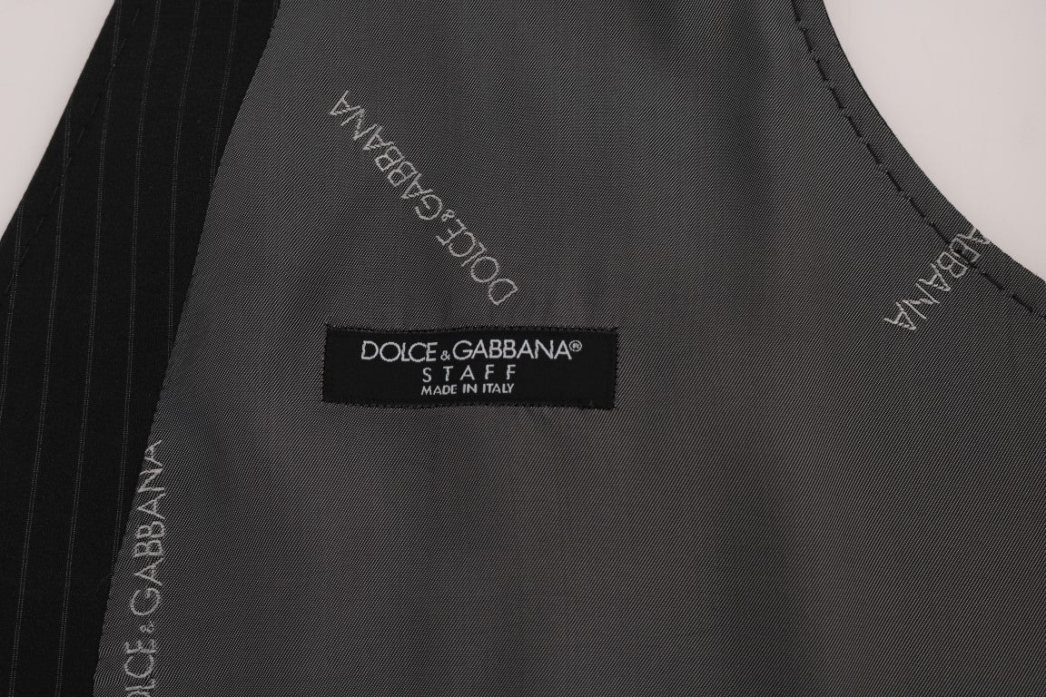 Κομψό ριγέ γκρι γιλέκο Dolce & Gabbana