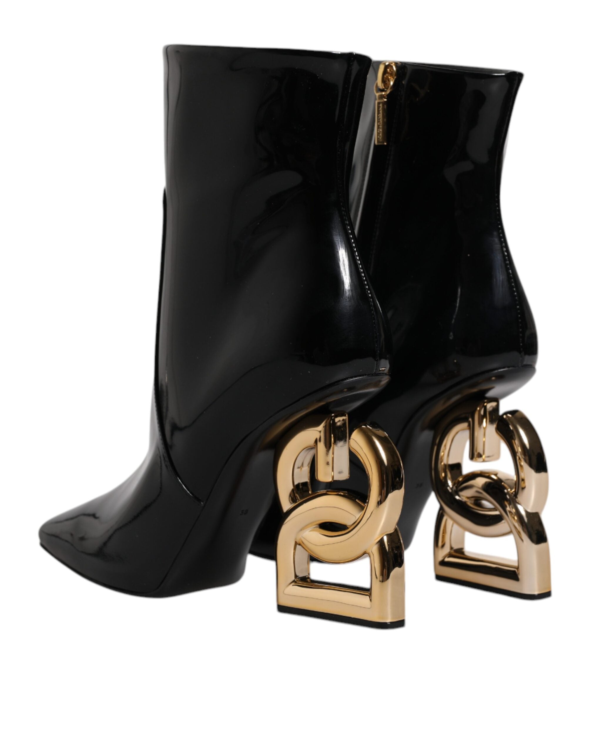 Παπούτσια Dolce & Gabbana Black Jackie Leather Mid Calf Boots