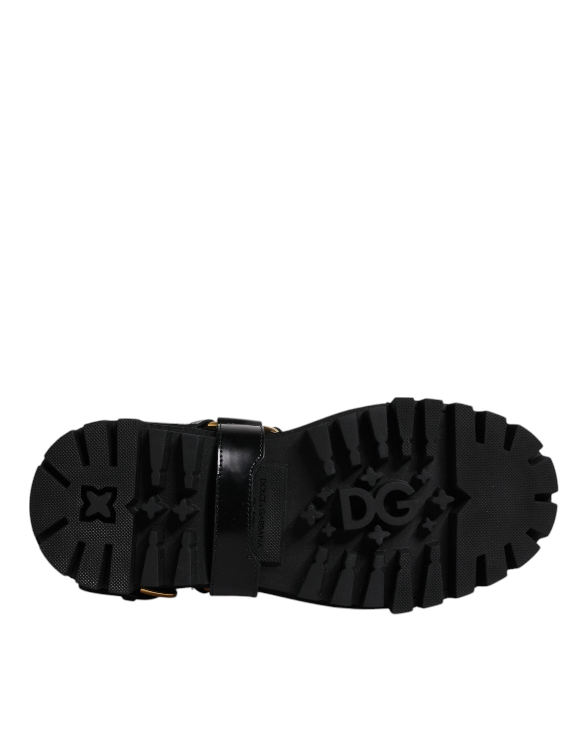 Παπούτσια Dolce & Gabbana Black Leather Slip On Stretch Trekking Boots