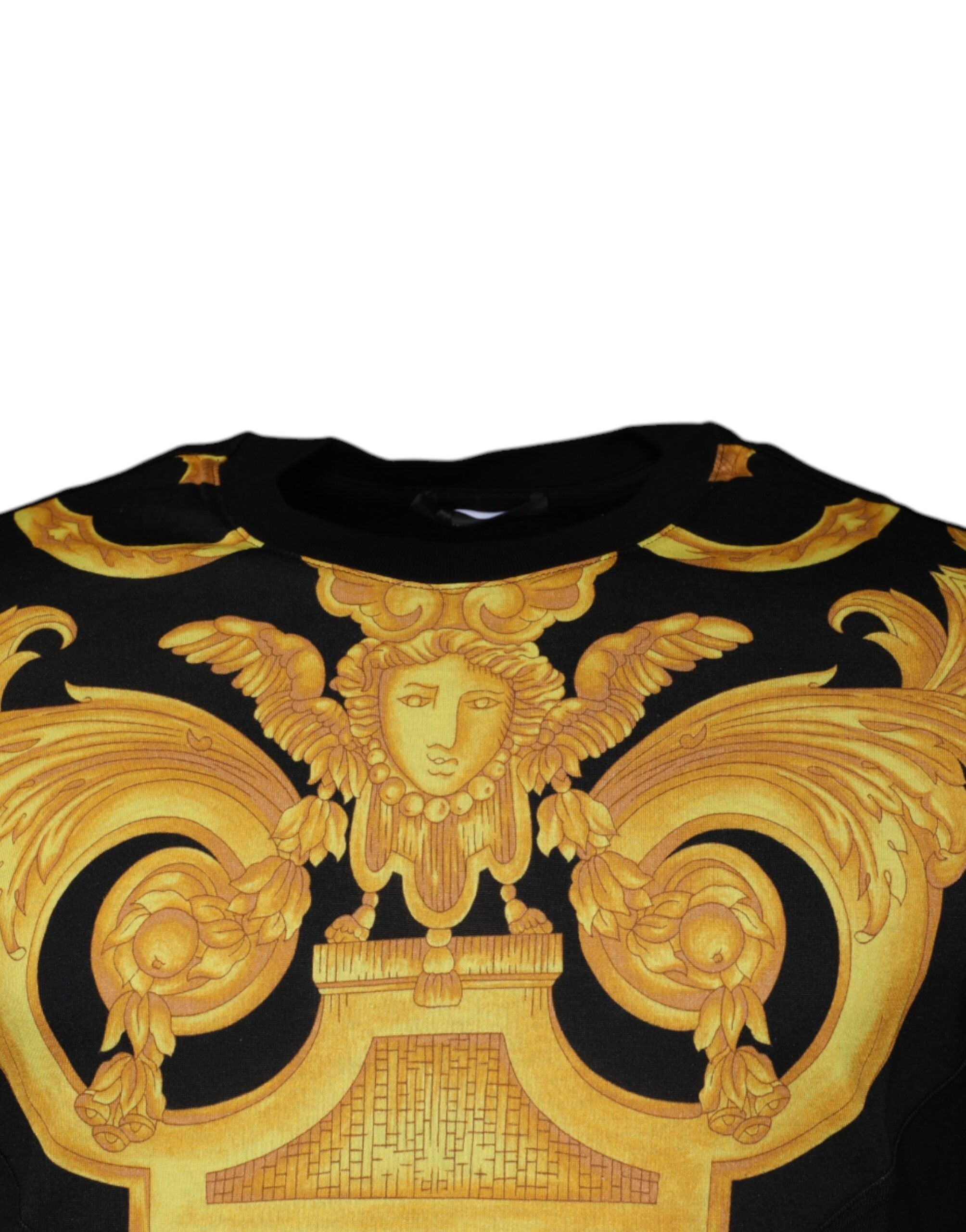 Μπλουζάκι Versace Black Medusa Print Cotton Crew Neck