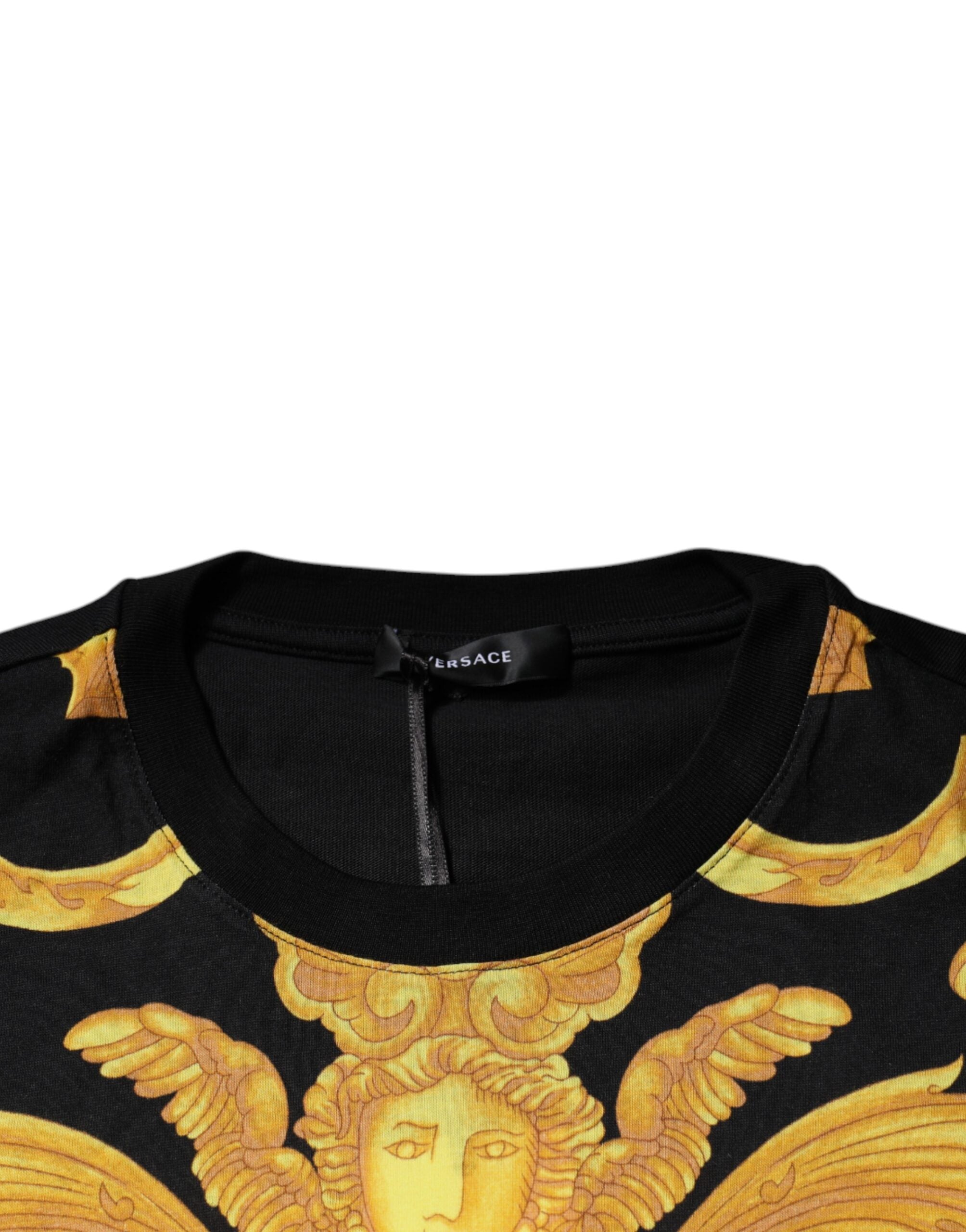 Μπλουζάκι Versace Black Medusa Print Cotton Crew Neck