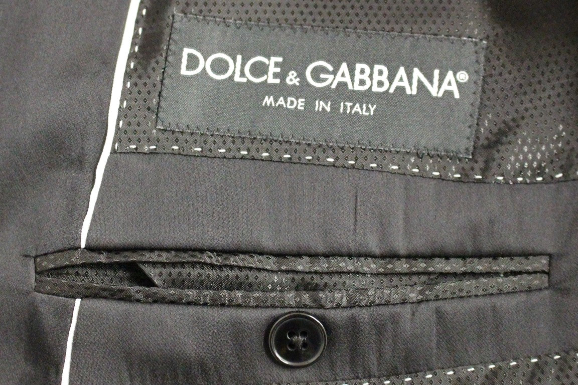 Κομψή φόρμα από μαλλί-μετάξι με μαύρη ριγέ Dolce & Gabbana