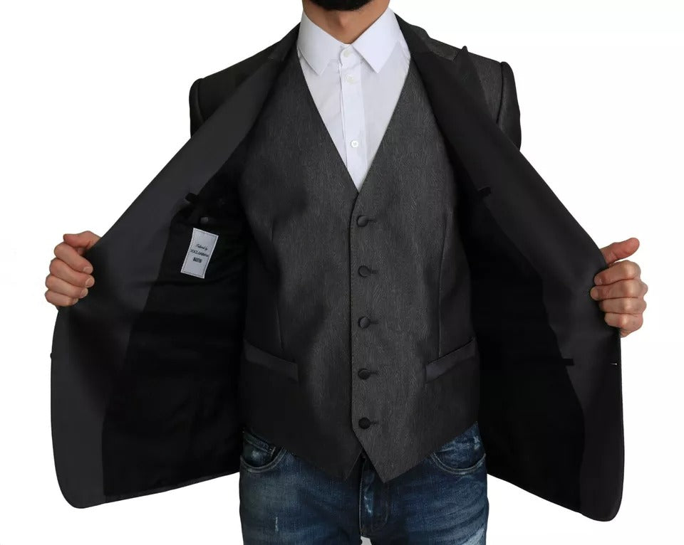 Dolce & Gabbana Grey MARTINI 2 Piece Vest Coat Blazer