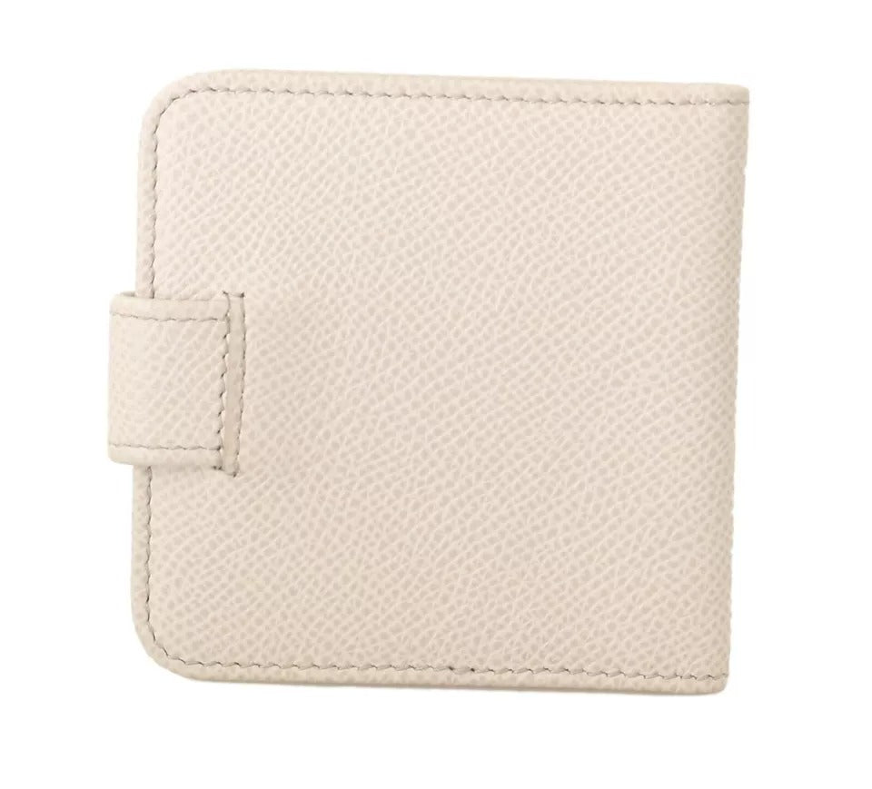 Dolce & Gabbana White Dauphine Δερμάτινη θήκη για προφυλακτικό Πορτοφόλι τσέπης