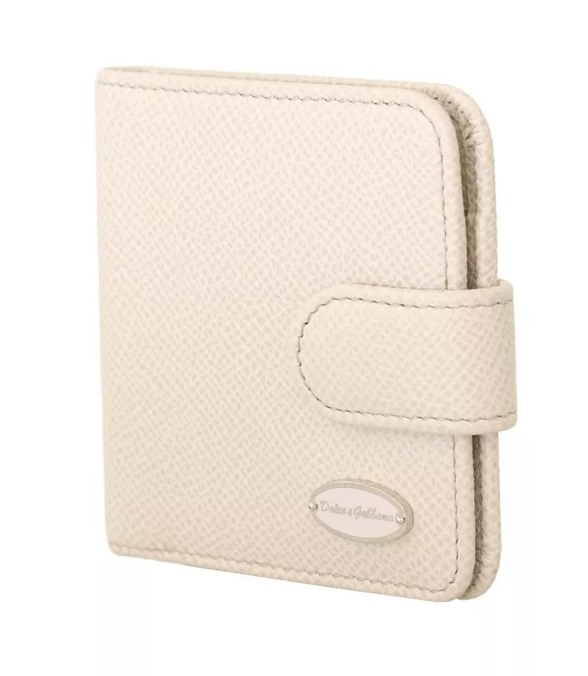 Dolce & Gabbana White Dauphine Δερμάτινη θήκη για προφυλακτικό Πορτοφόλι τσέπης