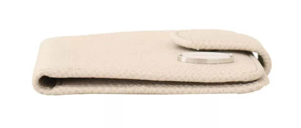 Dolce & Gabbana White Dauphine Δερμάτινη θήκη για προφυλακτικό Πορτοφόλι τσέπης