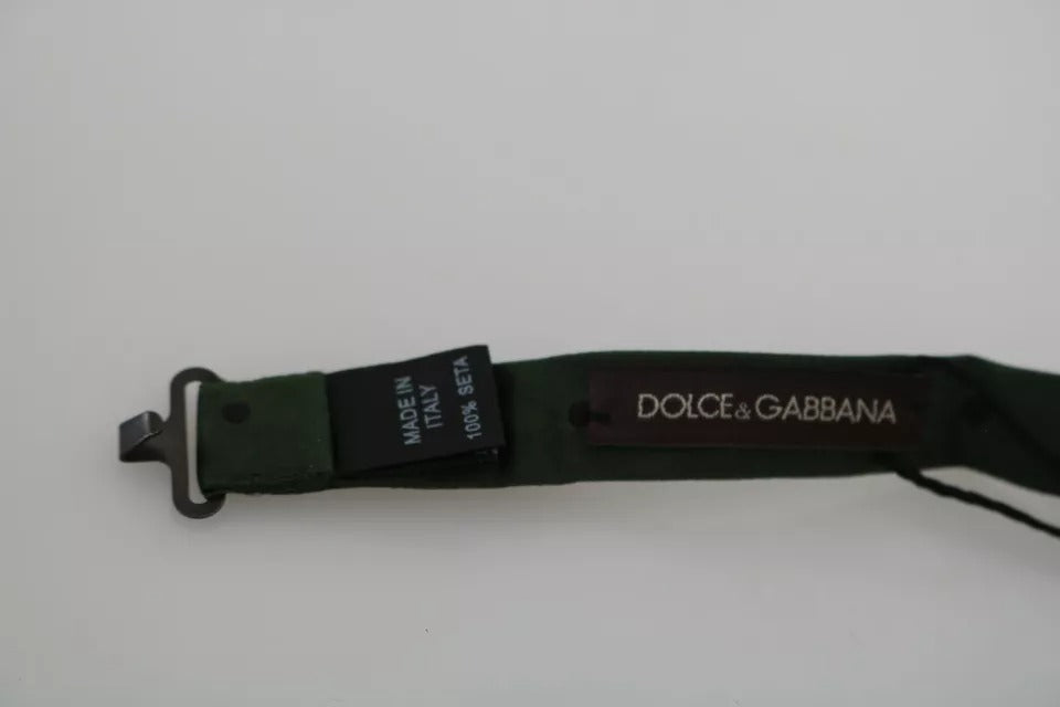 Ρυθμιζόμενο παπιγιόν στο λαιμό Dolce & Gabbana με πράσινη κουκκίδα μεταξωτό