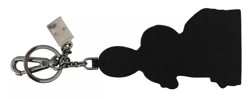 Dolce & Gabbana Silver Leather Dominico Stefano #DGFAMILY Μπρελόκ με λογότυπο
