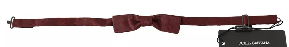 Ρυθμιζόμενο παπιγιόν Dolce & Gabbana Bordeaux Silk Floral Faille