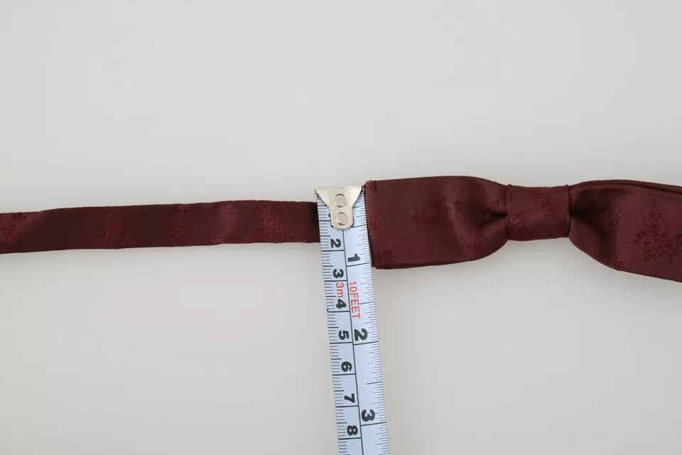 Ρυθμιζόμενο παπιγιόν Dolce & Gabbana Bordeaux Silk Floral Faille