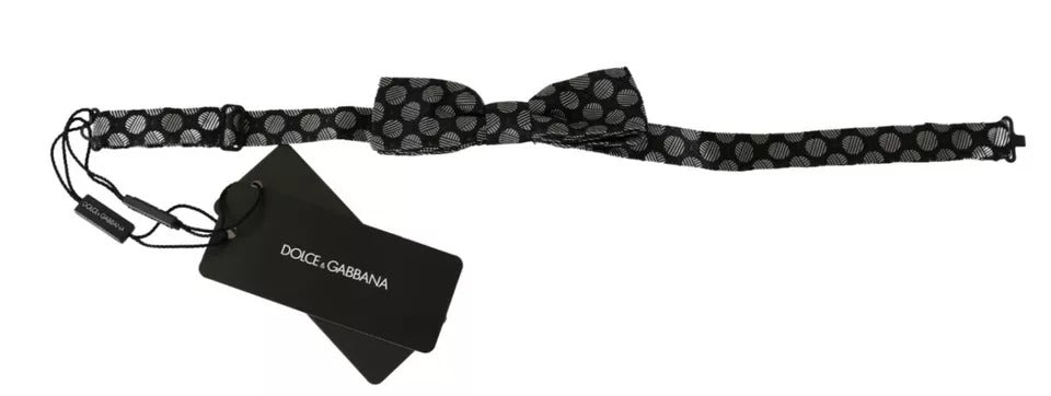 Ανδρικό παπιγιόν με γραβάτα Dolce & Gabbana Black Silk Circles
