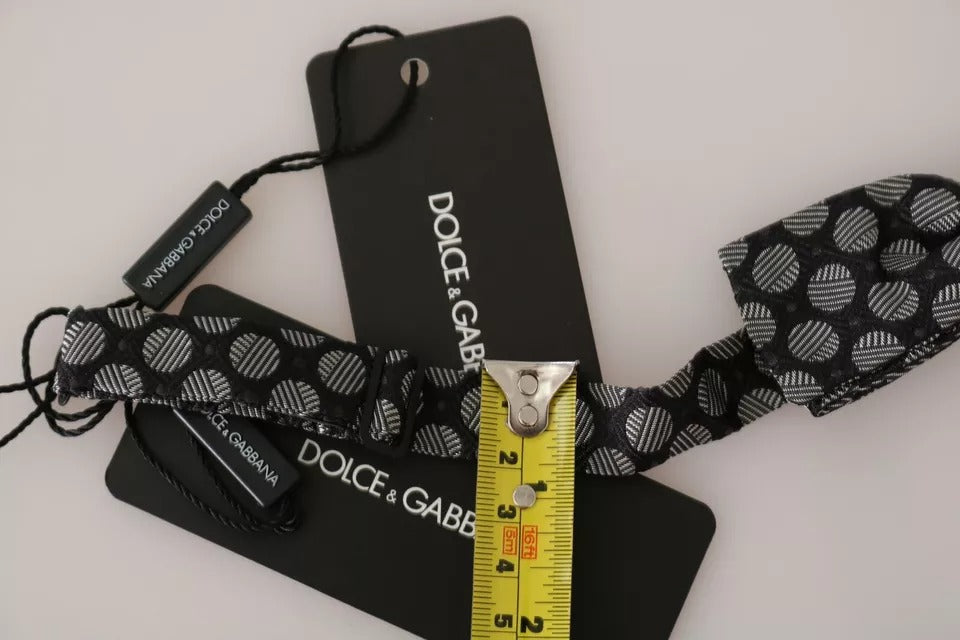 Ανδρικό παπιγιόν με γραβάτα Dolce & Gabbana Black Silk Circles
