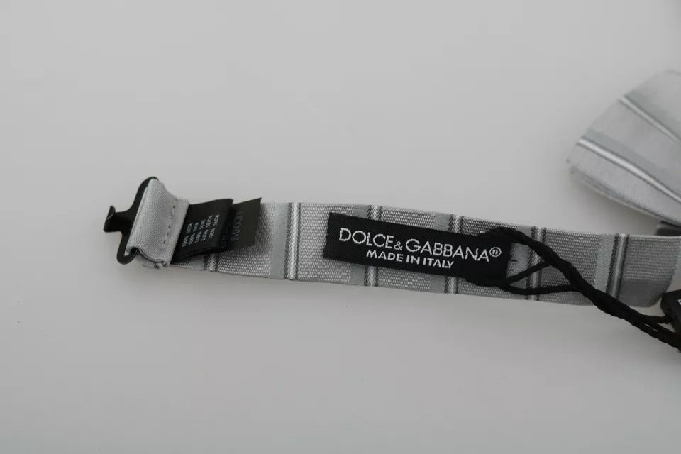 Dolce & Gabbana ανοιχτό γκρι φόδρα με ρυθμιζόμενο παπιγιόν λαιμού πεταλούδα
