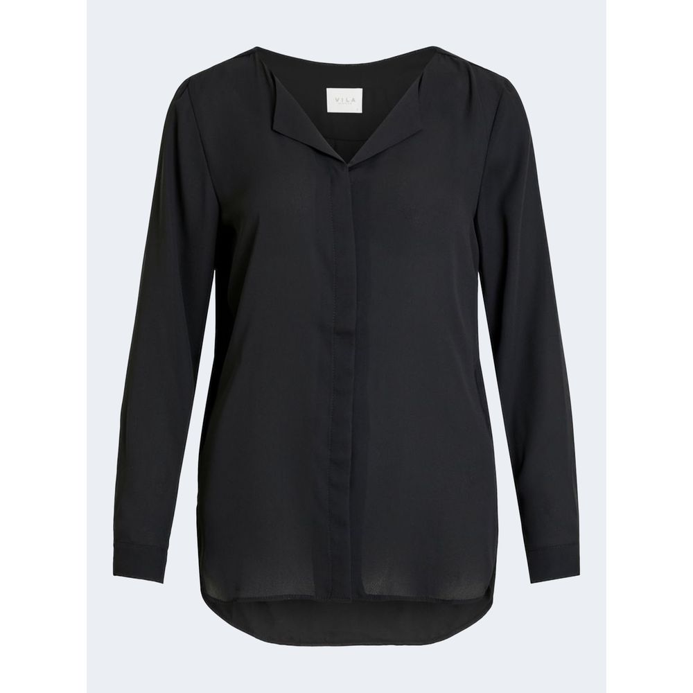 Μαύρο πουλόβερ από πολυεστέρα Vila Clothes