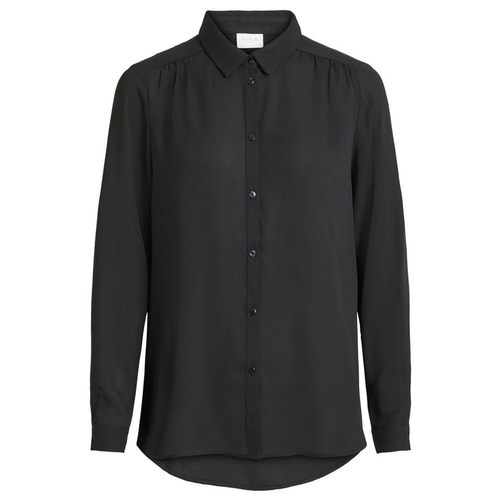 Μαύρο πουλόβερ από πολυεστέρα Vila Clothes