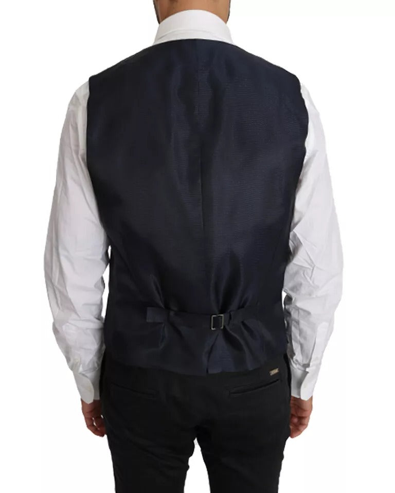 Dolce & Gabbana Blue Wool MARTINI Blazer Γιλέκο 2 Τεμάχια