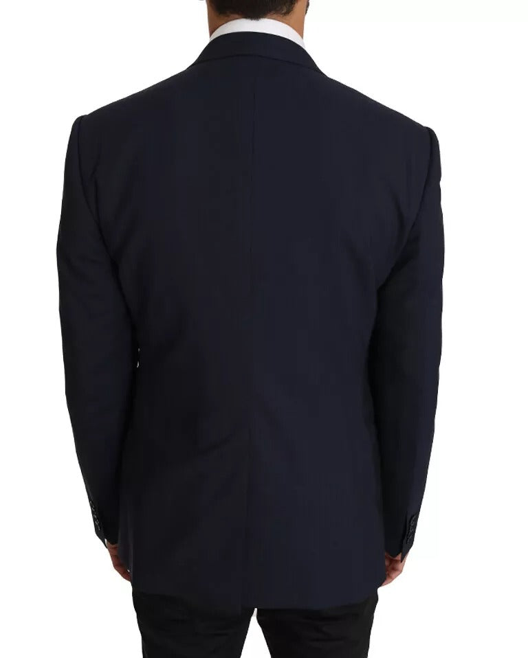 Dolce & Gabbana Blue Wool MARTINI Blazer Γιλέκο 2 Τεμάχια