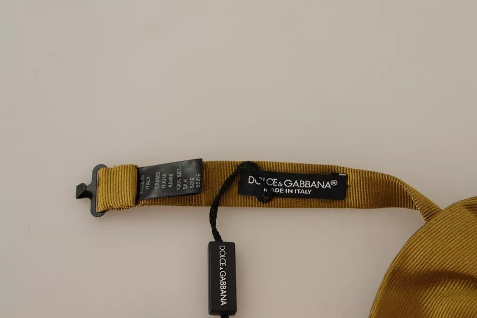 Ανδρικό παπιγιόν Dolce & Gabbana Yellow Mustard 100% Silk Butterfly