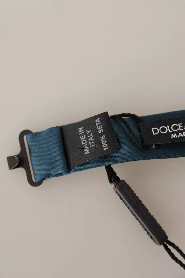 Ανδρικό παπιγιόν με ρυθμιζόμενο λαιμό Dolce & Gabbana Blue 100% Silk