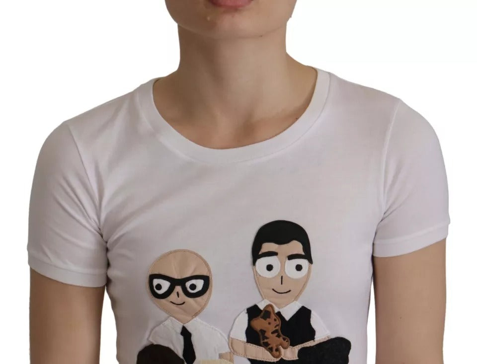 Μπλουζάκι Dolce & Gabbana White #DGFamily Patch Top Cotton T-shirt