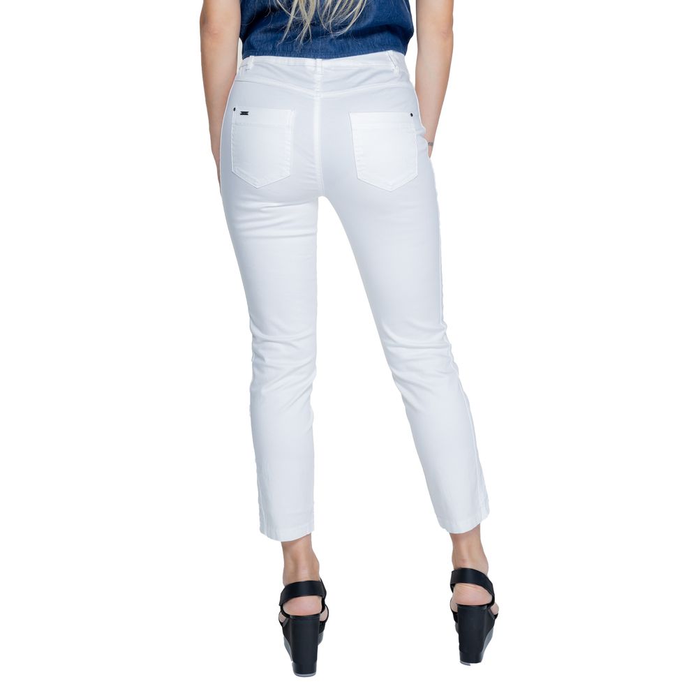 Street One White Cotton Casual Pants