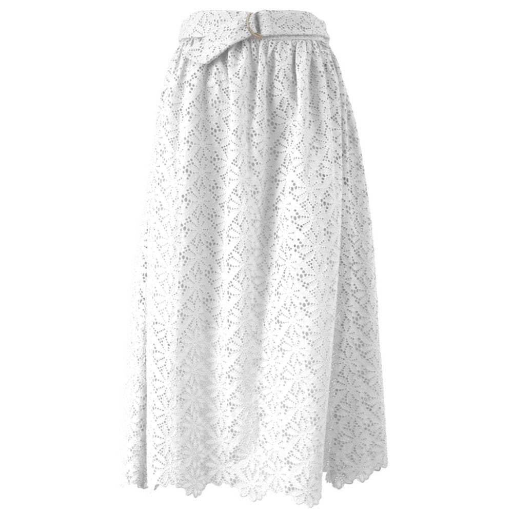 Ναι Zee White Cotton Φούστα