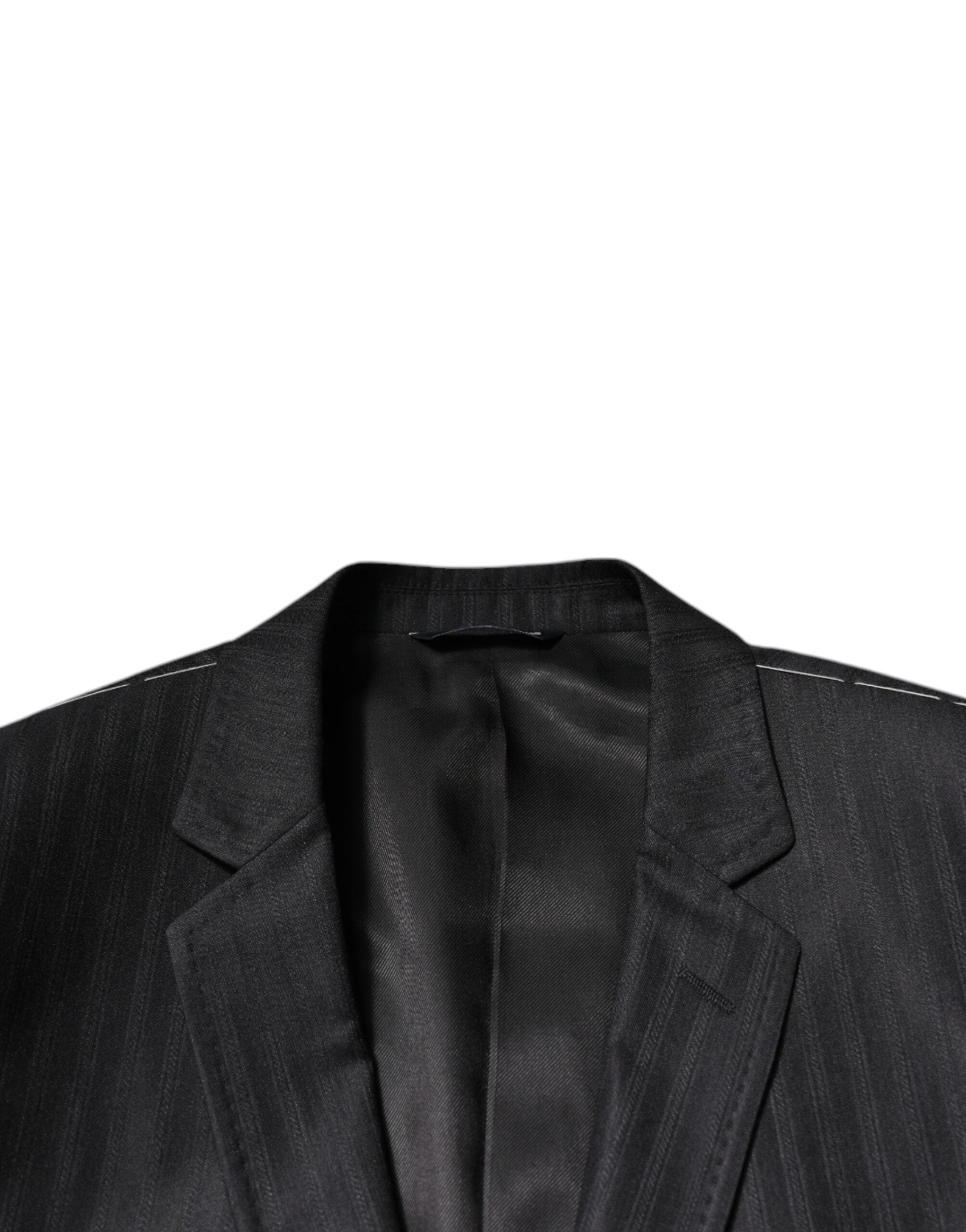 Σακάκι με μονό στήθος Dolce & Gabbana Μαύρη ρίγα μαλλί