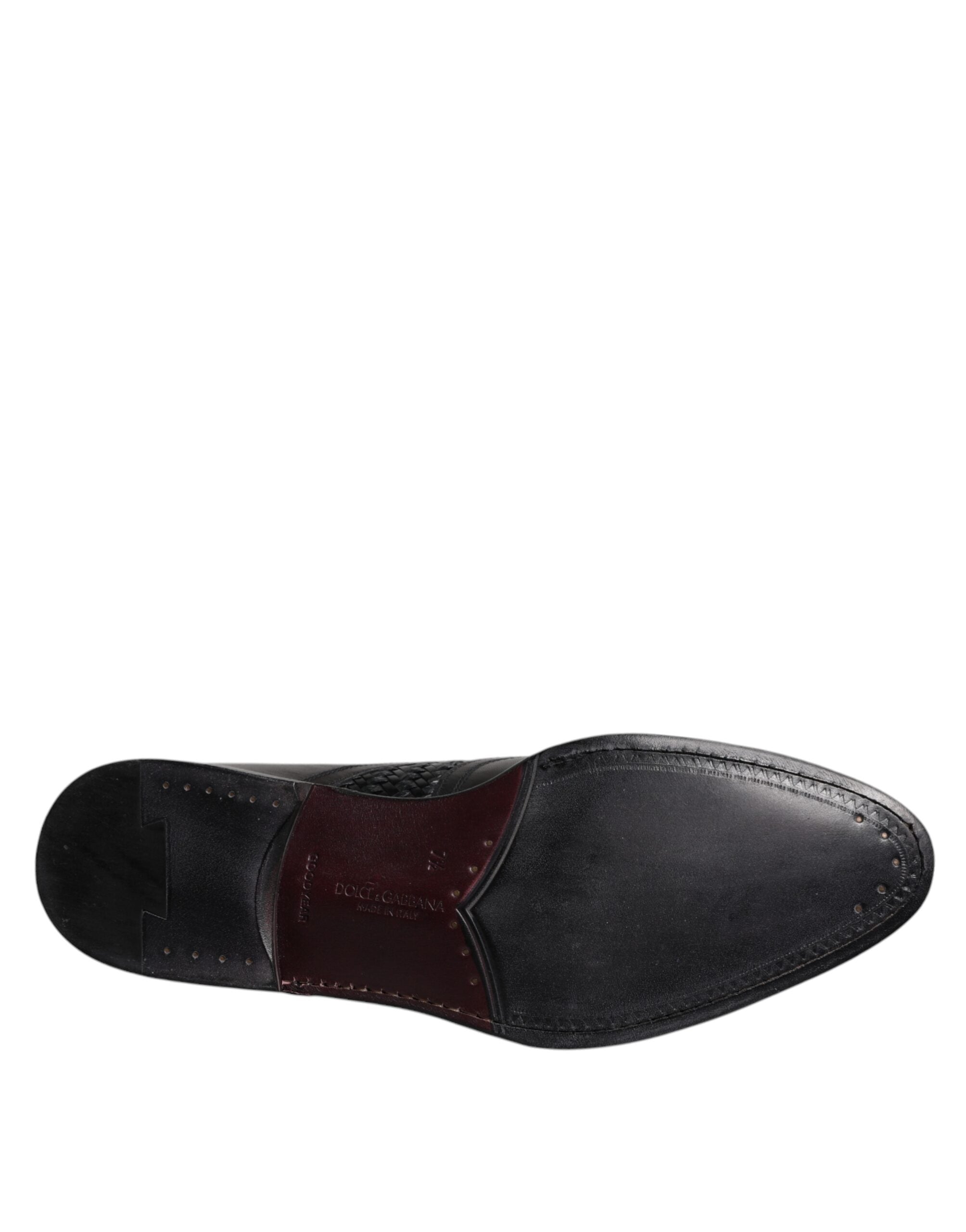 Dolce & Gabbana Μαύρο Δερμάτινο Derby Wingtip Lace Up Formal Dress Παπούτσια