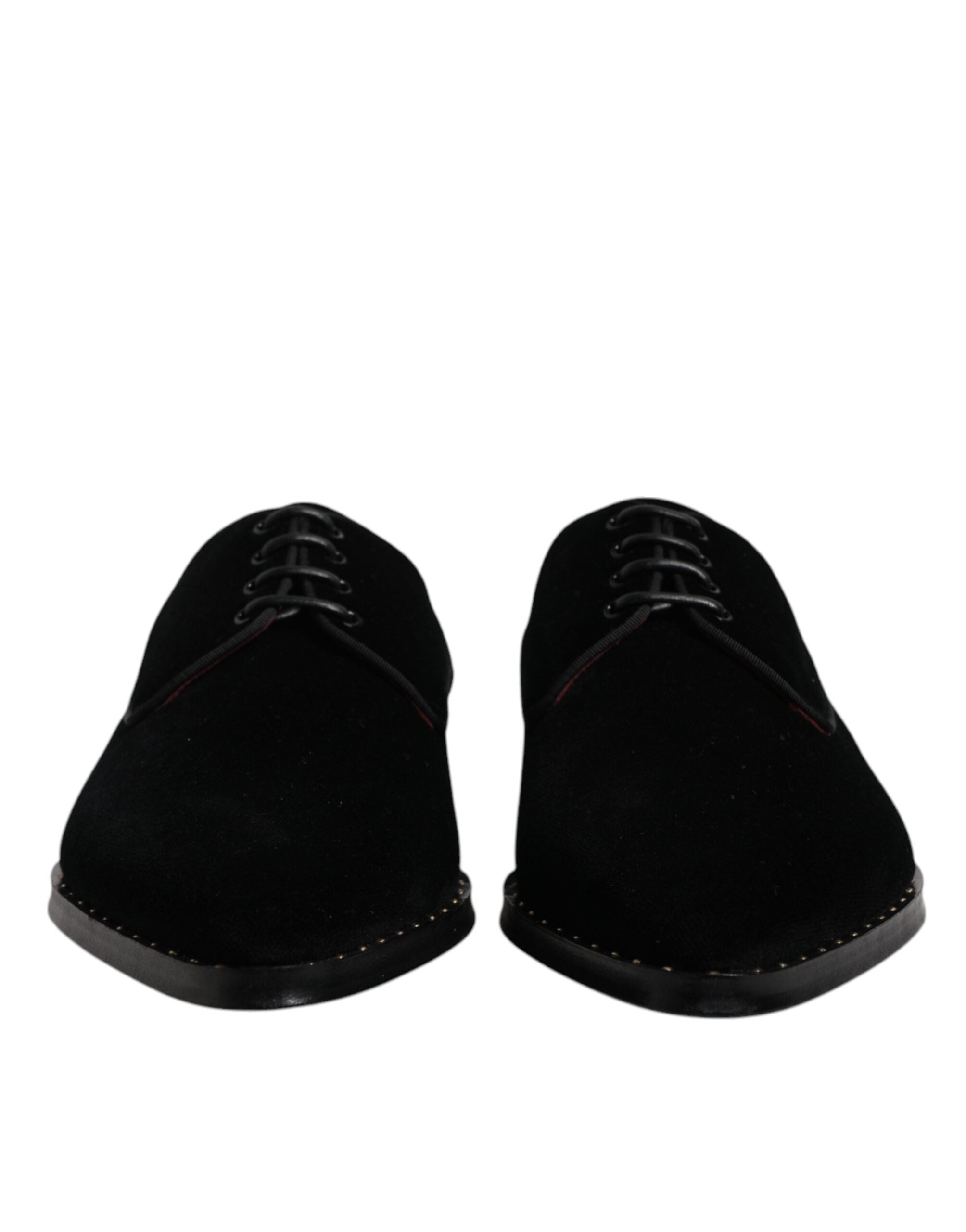 Παπούτσια Derby με κορδόνια Dolce & Gabbana Black Velvet Cotton