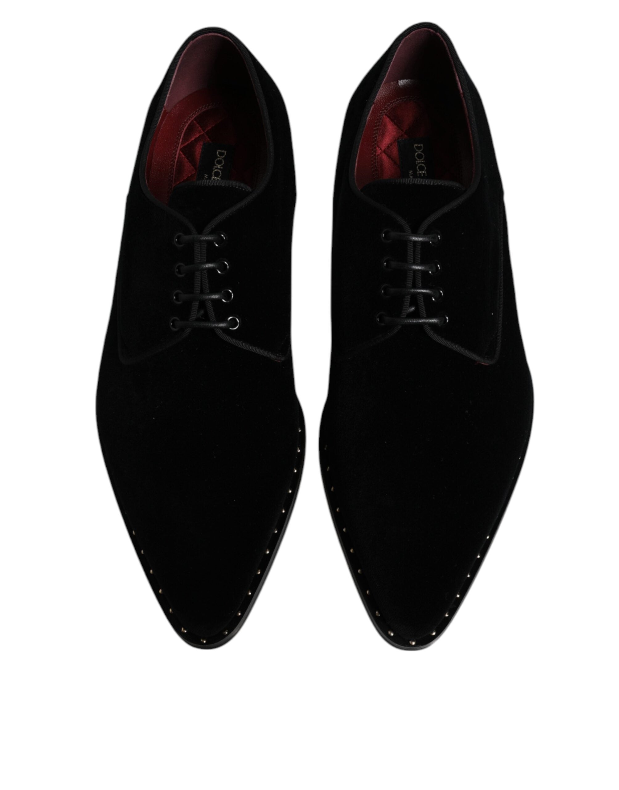 Παπούτσια Derby με κορδόνια Dolce & Gabbana Black Velvet Cotton