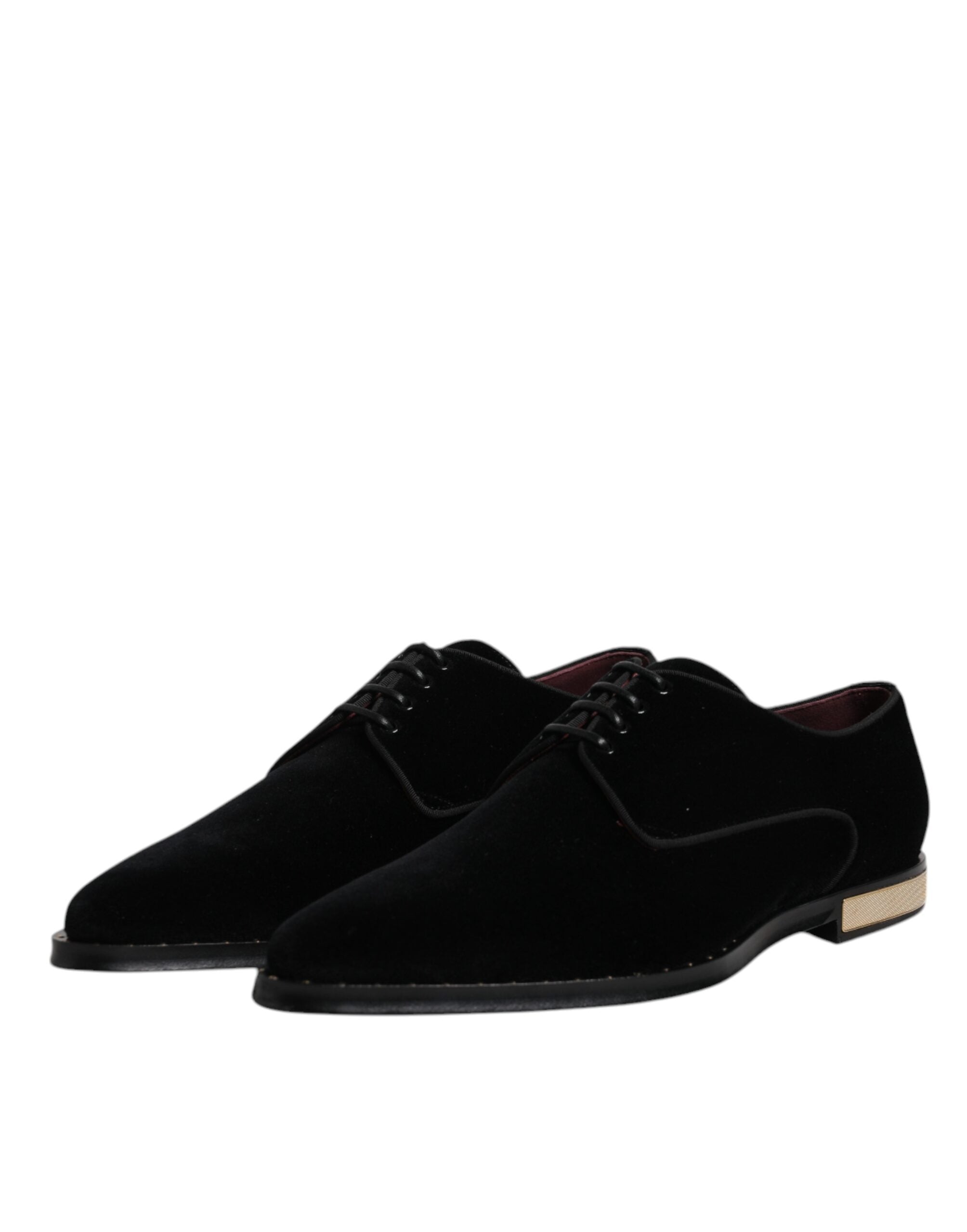Παπούτσια Derby με κορδόνια Dolce & Gabbana Black Velvet Cotton