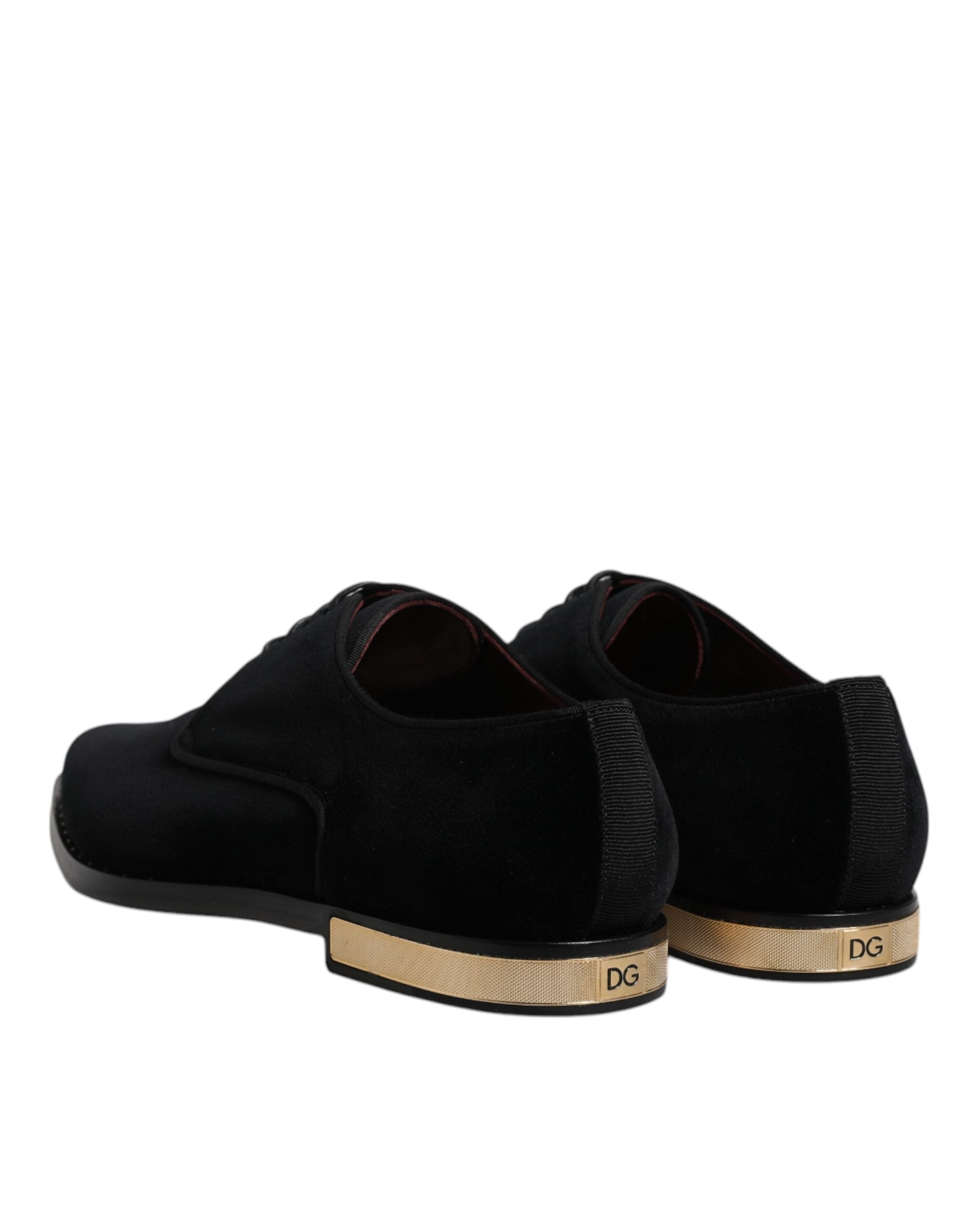 Παπούτσια Derby με κορδόνια Dolce & Gabbana Black Velvet Cotton