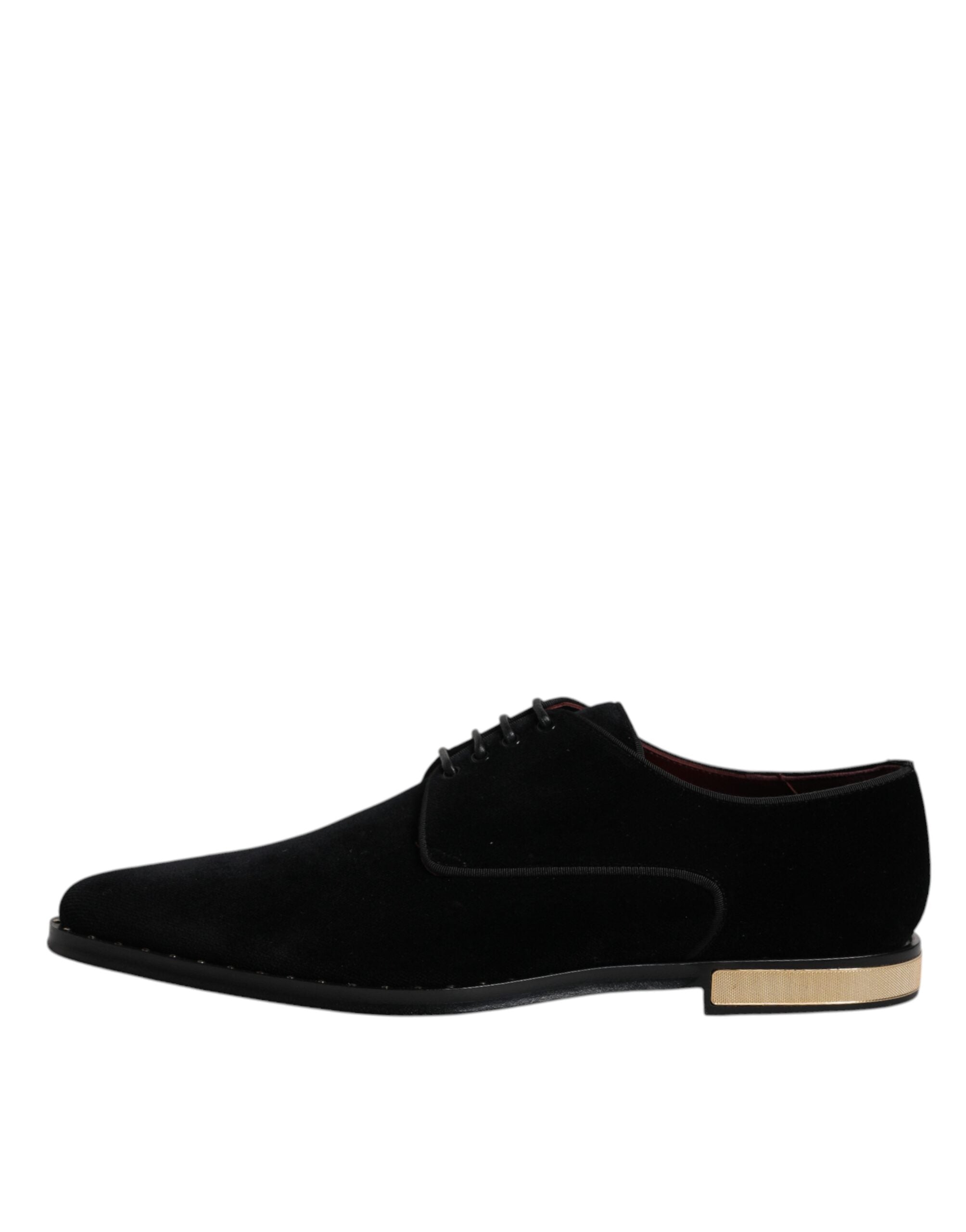 Παπούτσια Derby με κορδόνια Dolce & Gabbana Black Velvet Cotton