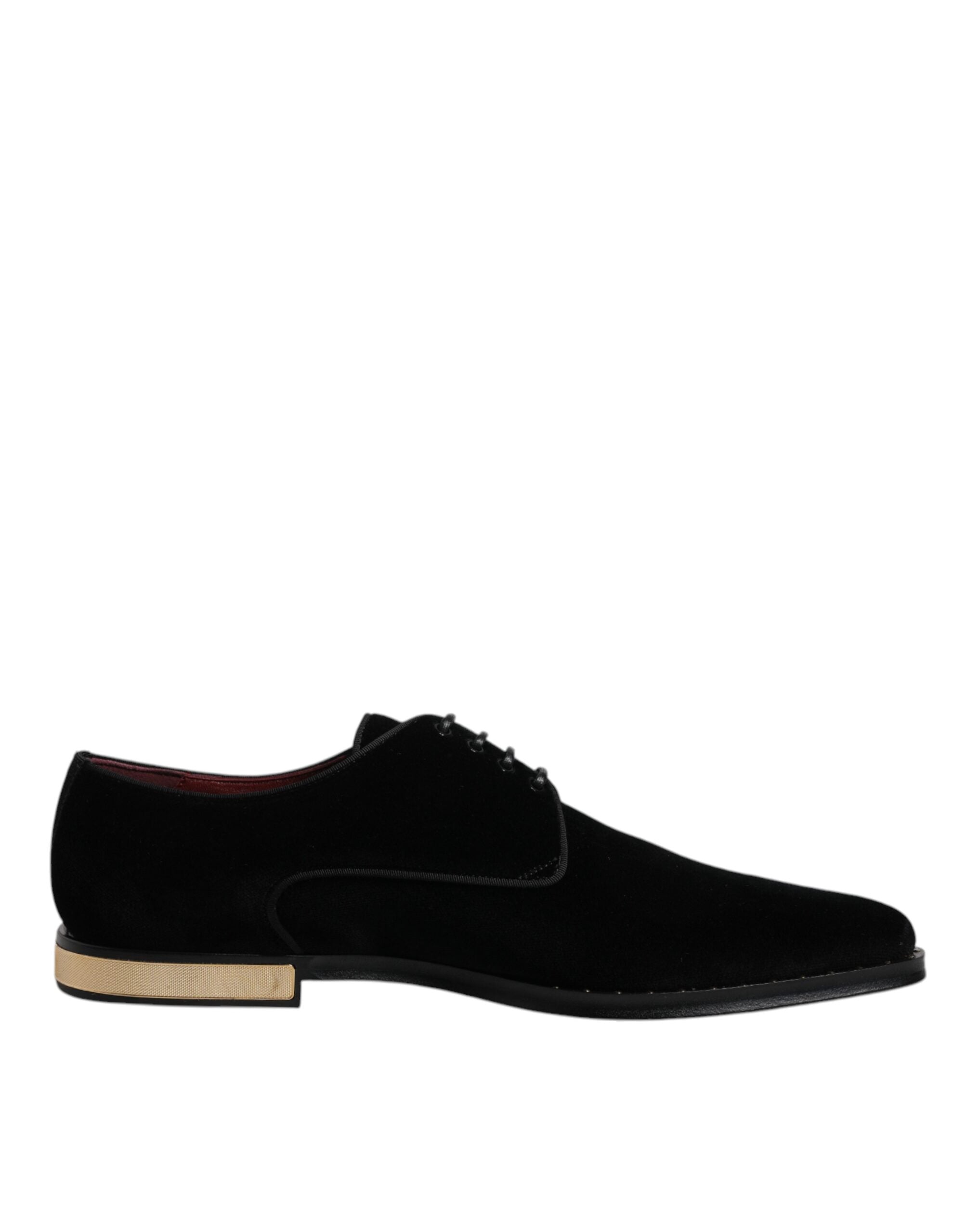 Παπούτσια Derby με κορδόνια Dolce & Gabbana Black Velvet Cotton