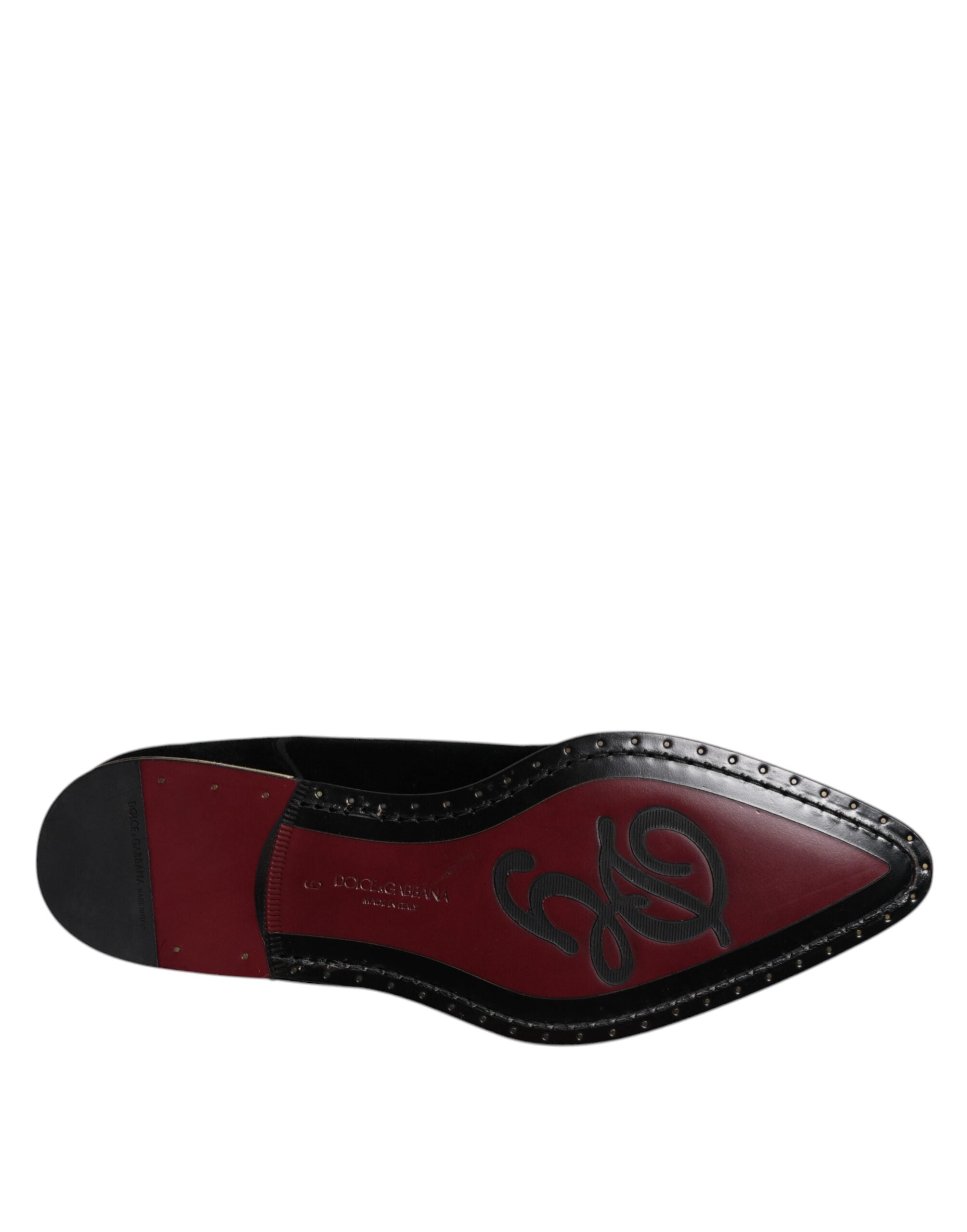 Παπούτσια Derby με κορδόνια Dolce & Gabbana Black Velvet Cotton