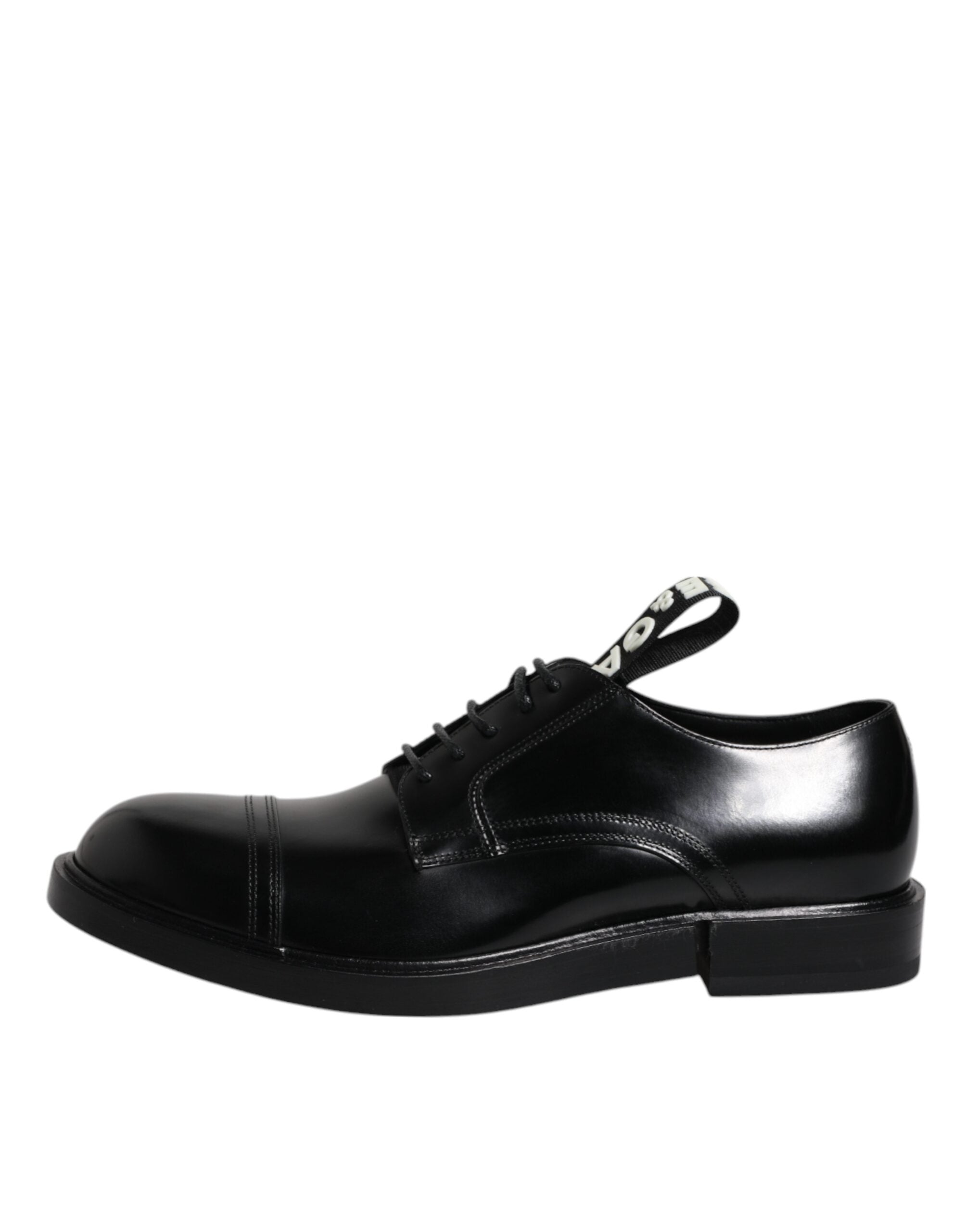 Dolce & Gabbana Μαύρο λουστρίνι Derby Lace Up Formal Dress Παπούτσια