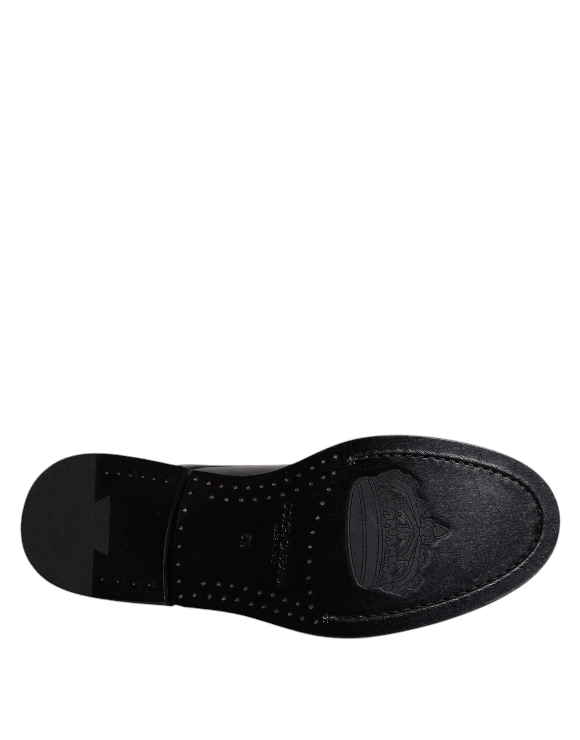 Dolce & Gabbana Μαύρο λουστρίνι Derby Lace Up Formal Dress Παπούτσια