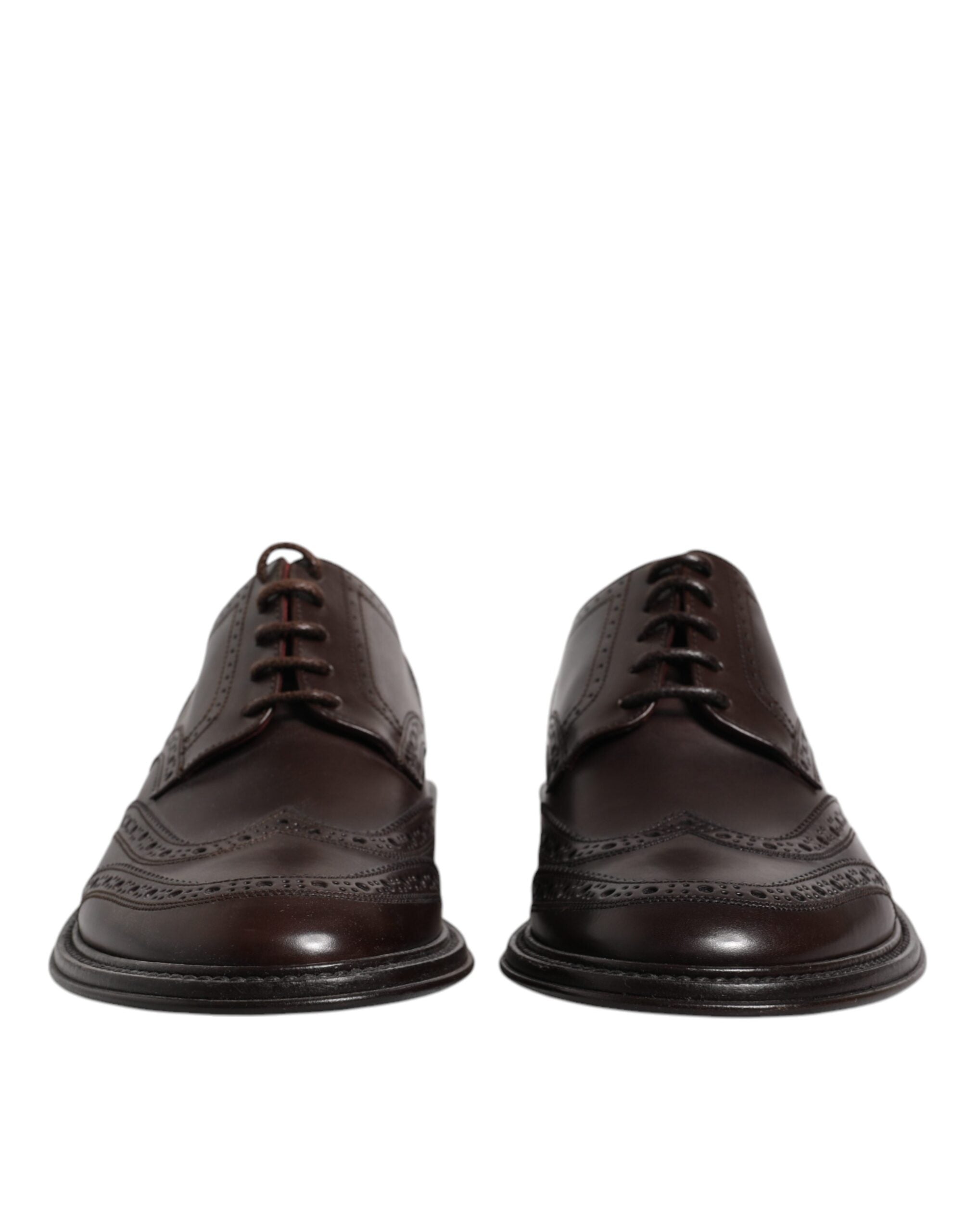 Dolce & Gabbana Brown Δερμάτινο Derby Wingtip Lace Up Formal Dress Παπούτσια