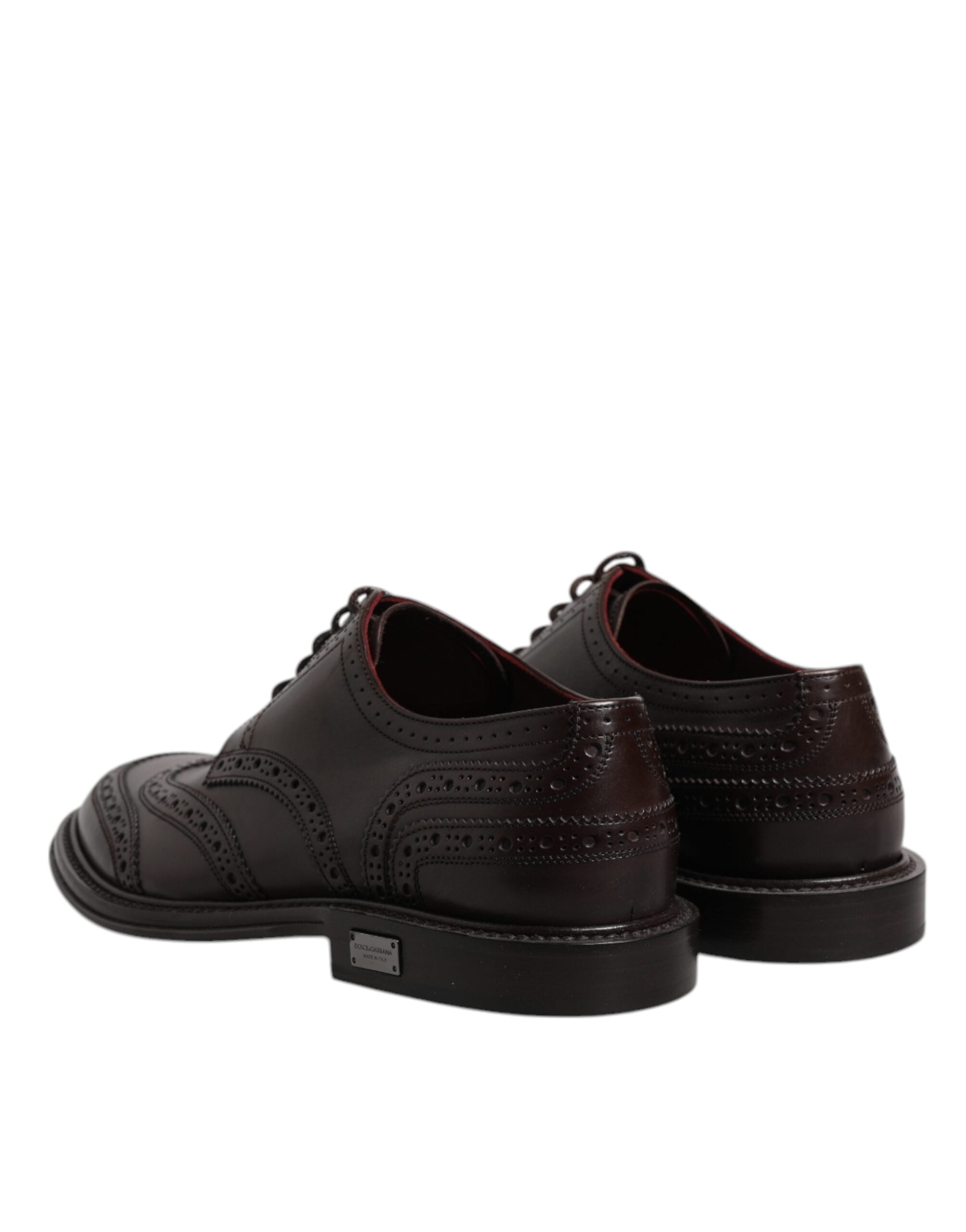 Dolce & Gabbana Brown Δερμάτινο Derby Wingtip Lace Up Formal Dress Παπούτσια