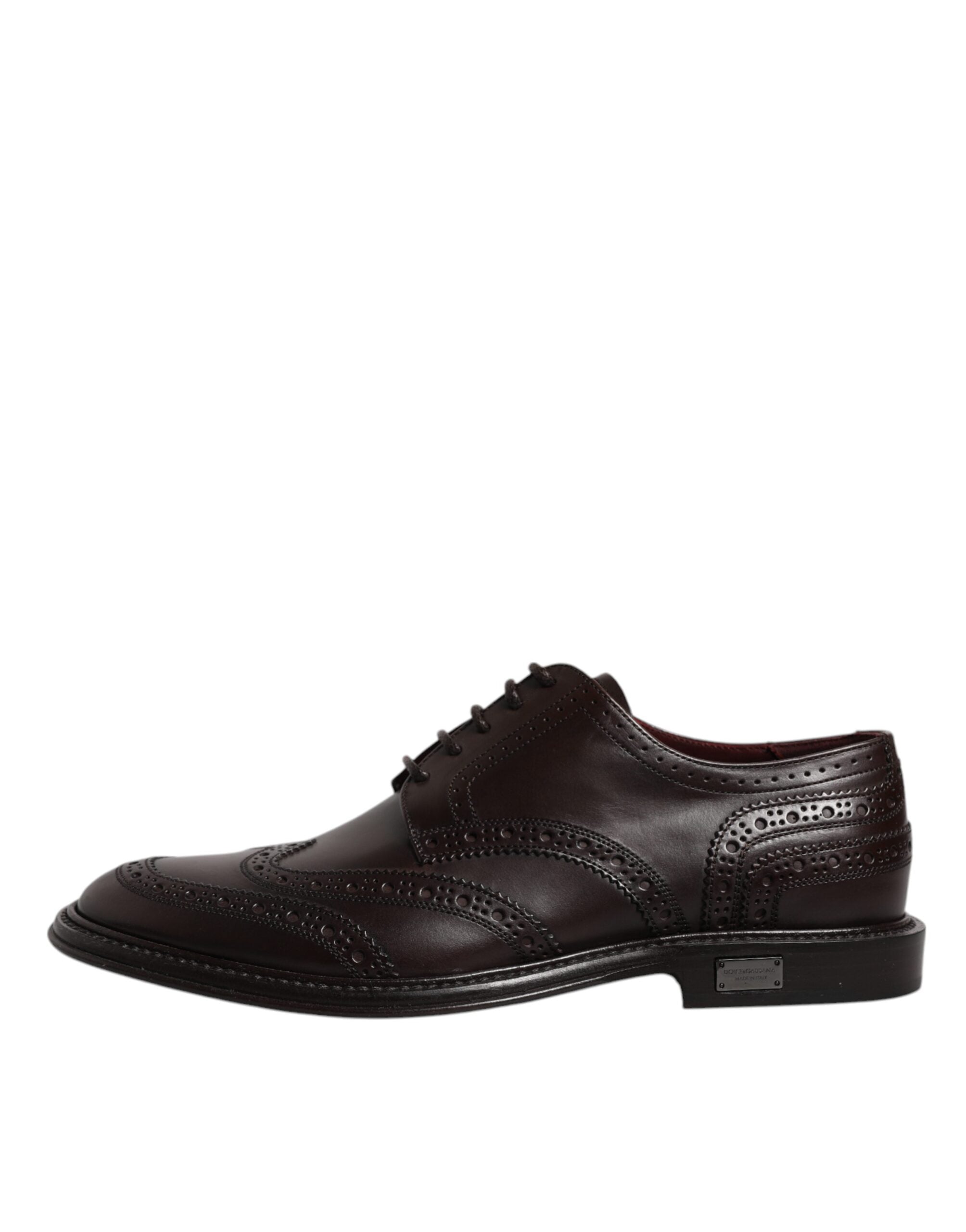 Dolce & Gabbana Brown Δερμάτινο Derby Wingtip Lace Up Formal Dress Παπούτσια