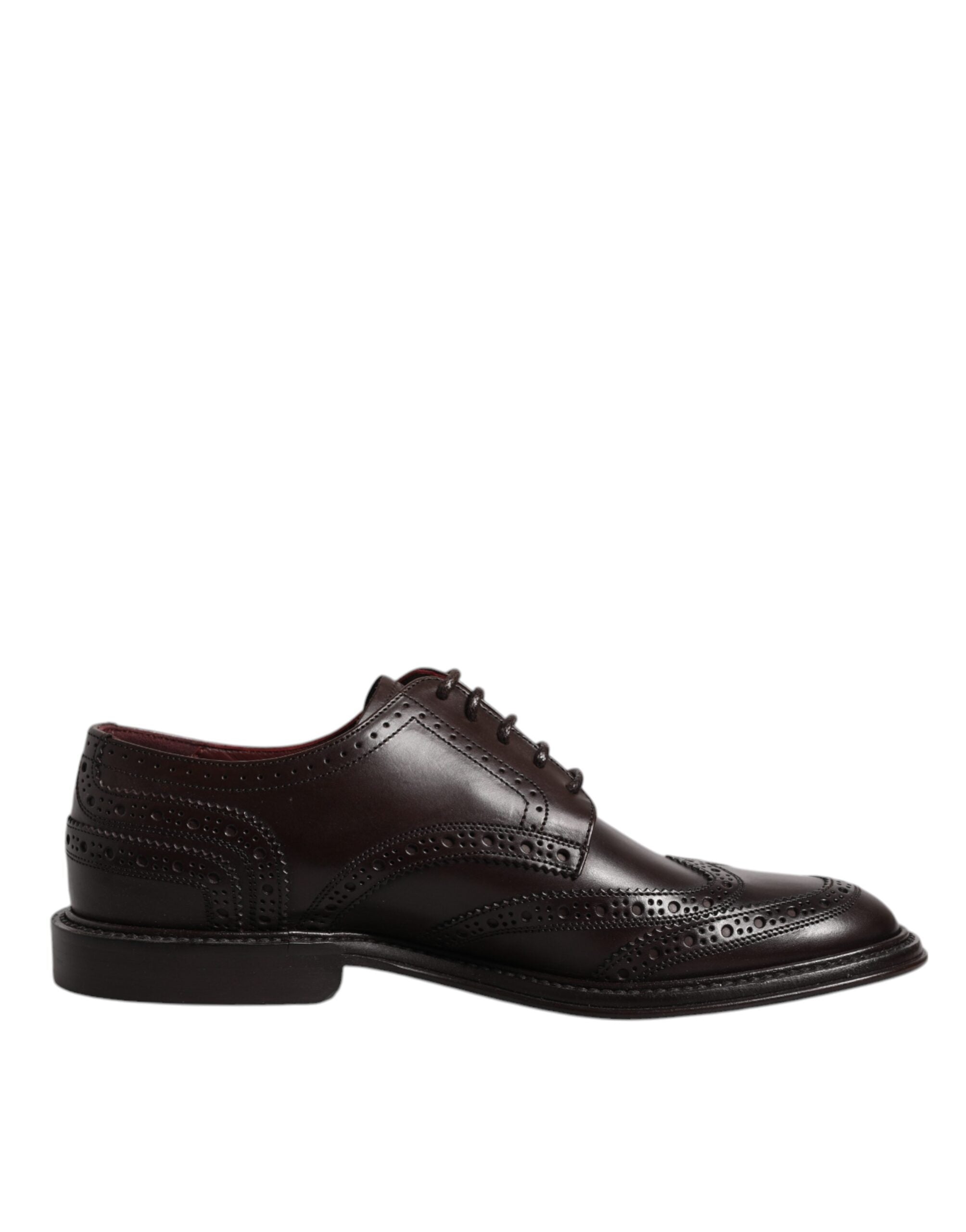 Dolce & Gabbana Brown Δερμάτινο Derby Wingtip Lace Up Formal Dress Παπούτσια