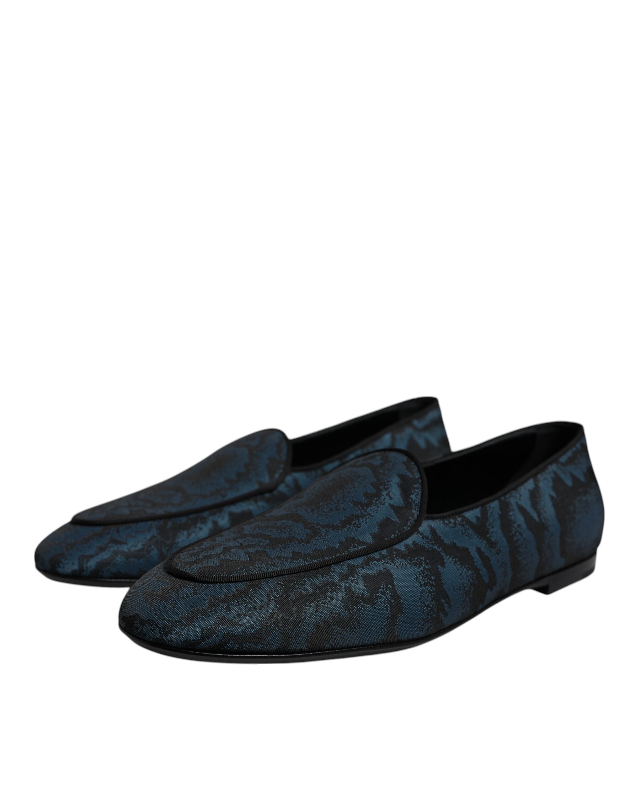 Dolce & Gabbana Blue Black Flats Ανδρικά παπούτσια φόρεμα Loafers