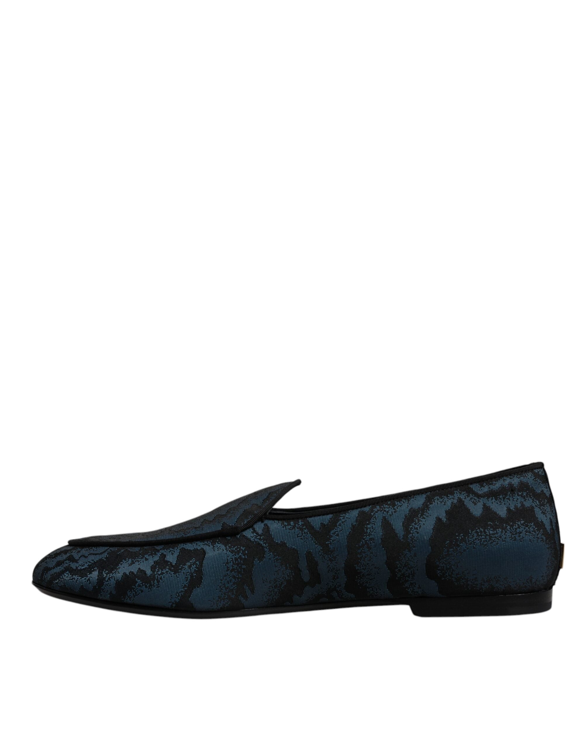 Dolce & Gabbana Blue Black Flats Ανδρικά παπούτσια φόρεμα Loafers