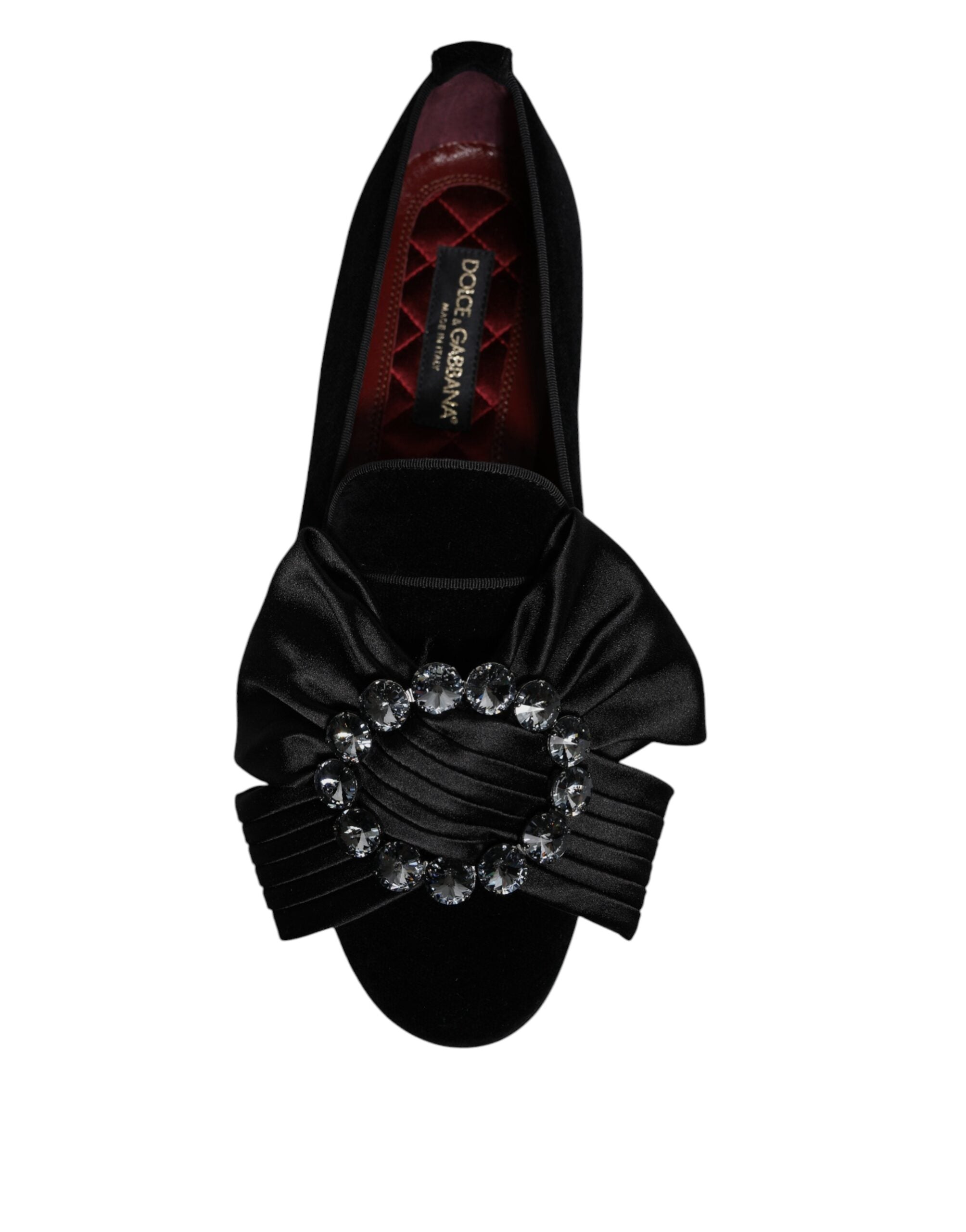 Dolce & Gabbana Black Crystal Flats Ανδρικά Loafers Παπούτσια